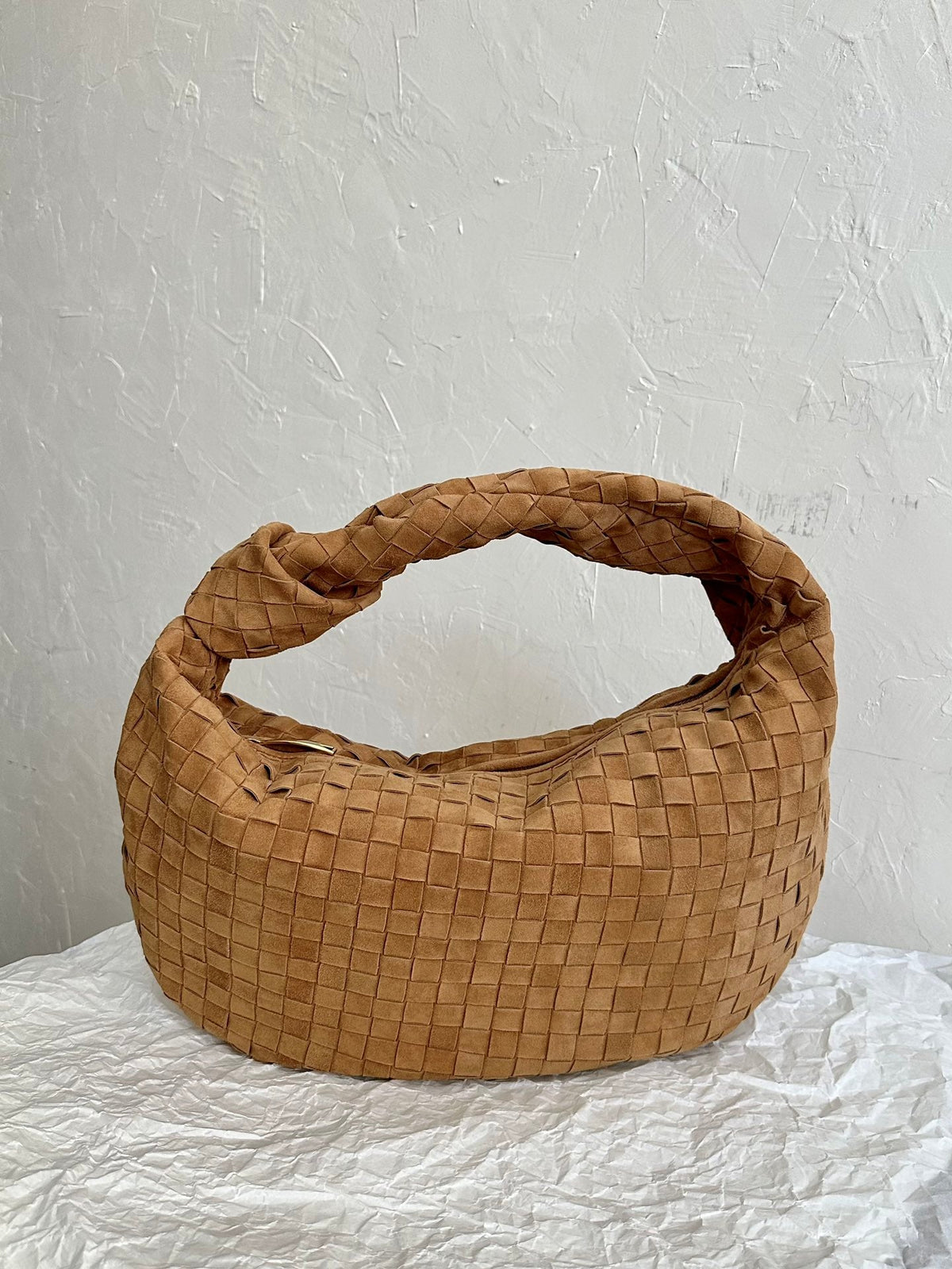 BOTTEGA VENETA SMALL JODIE 48CM BROWN SUEDE LEATHER