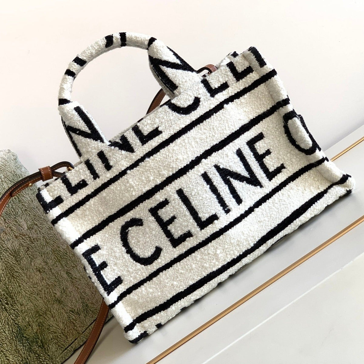 CELINE TRIOMPHE 26 FABRIC WHITE BLACK