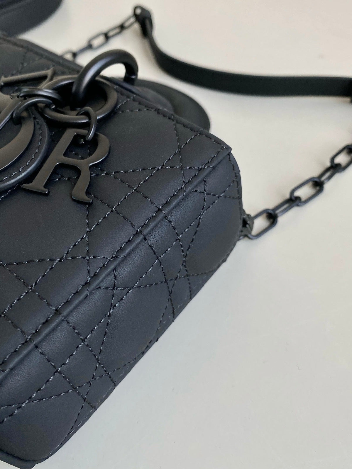 DIOR D-JOY BAG 22 IN BLACK LAMBSKIN