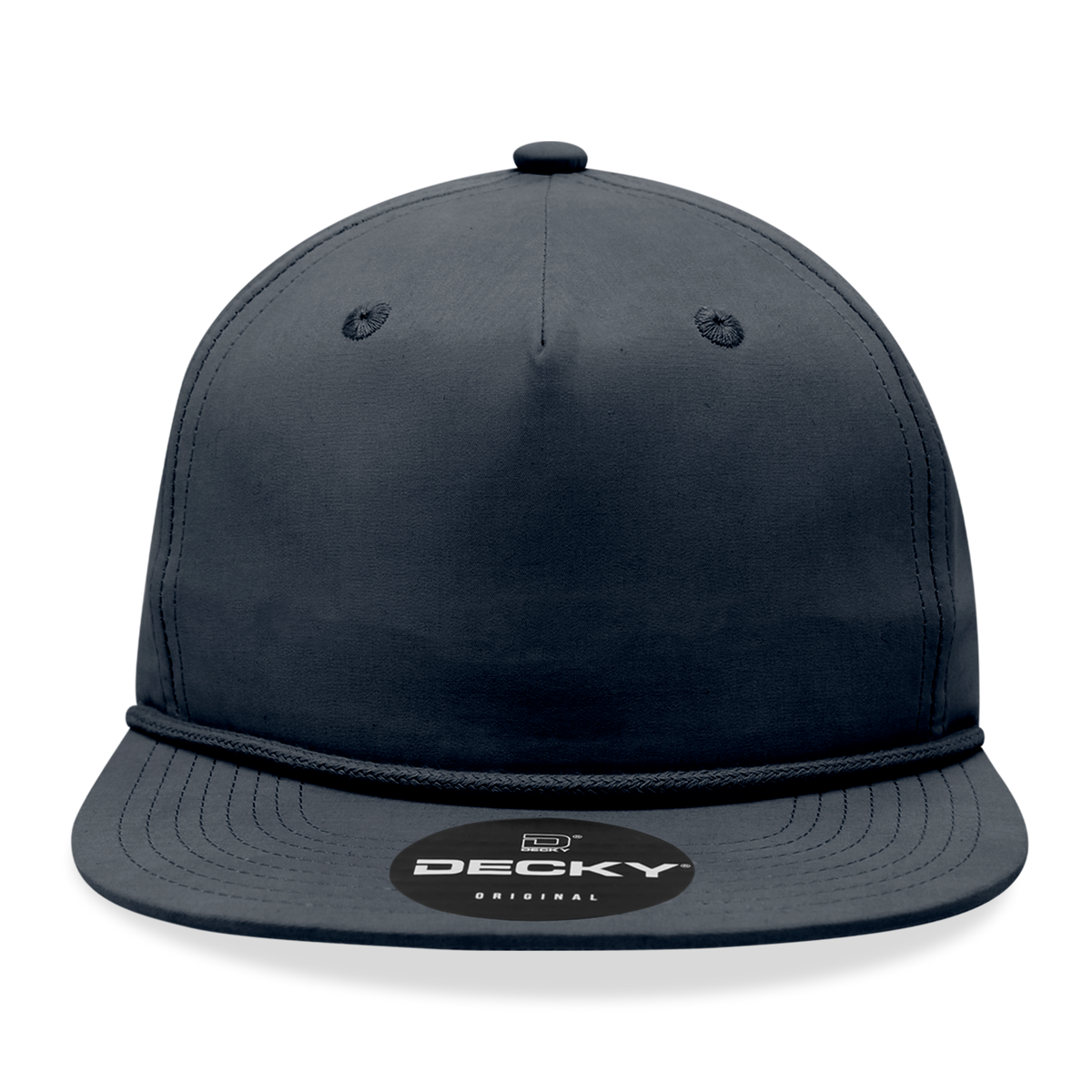 Decky 6032 Classic Rope Hat 5 Panel Flat Bill Cap Snapback - Blank