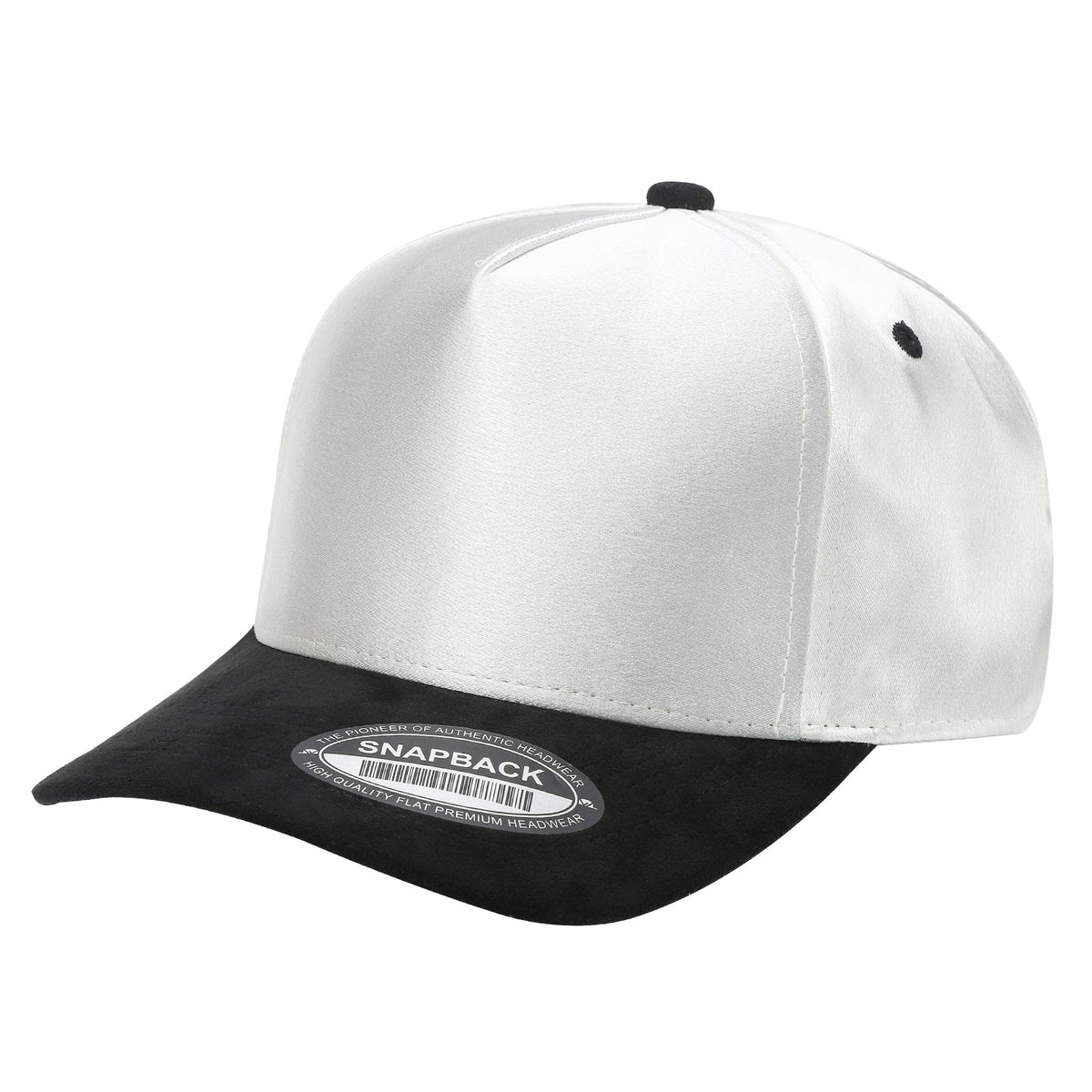 Unbranded Satin Snapback with Suede Bill