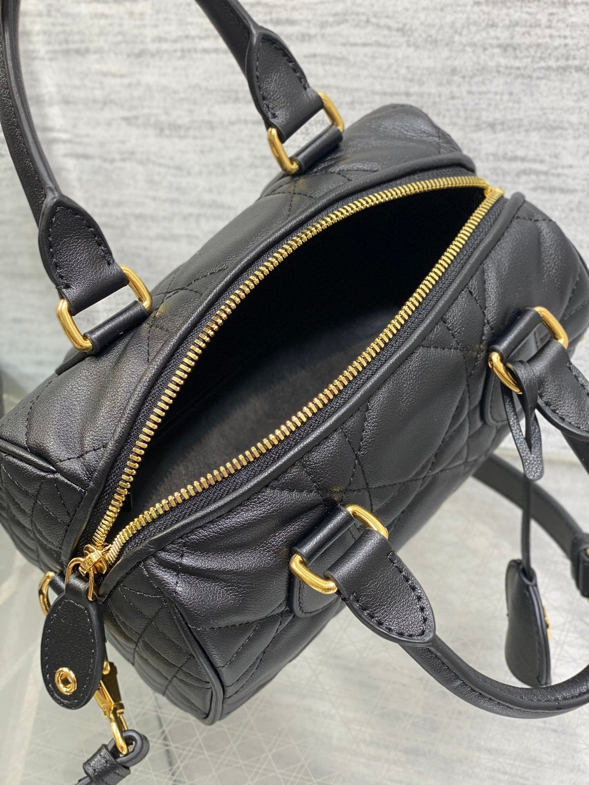 DIOR GROOVE MINI 20 BAG IN BLACK LAMBSKIN