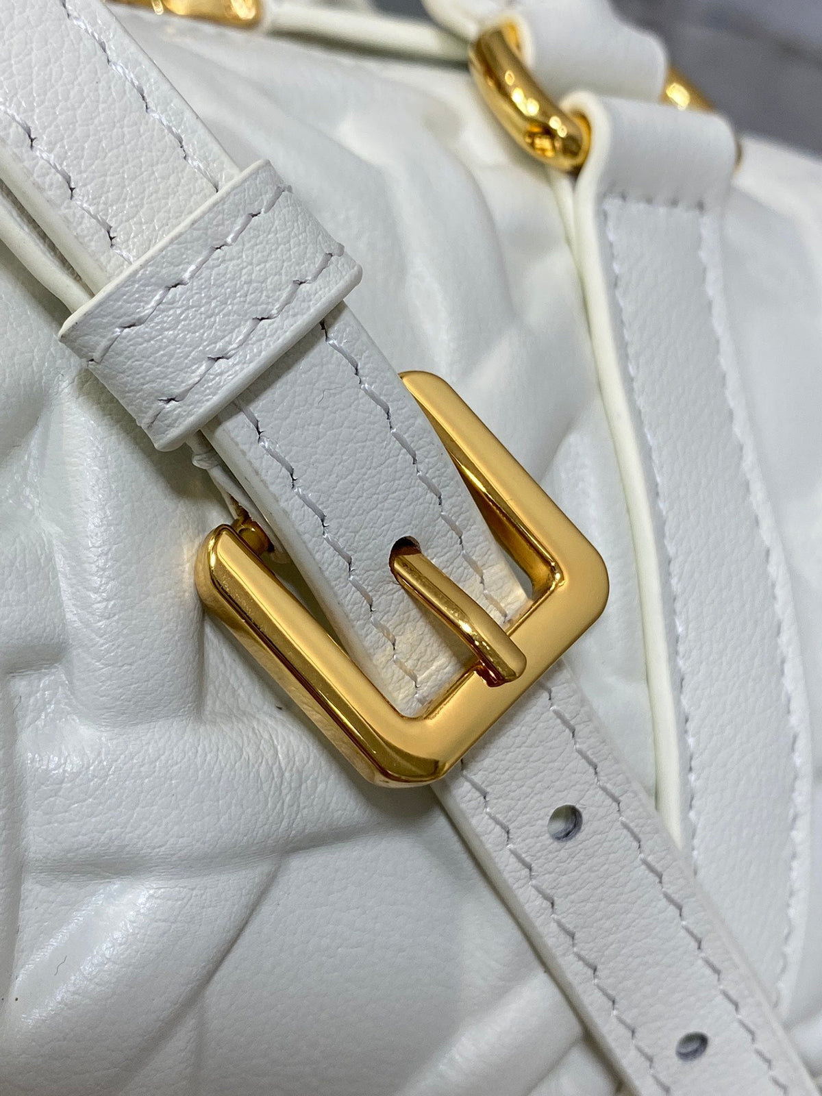 DIOR GROOVE 17 BAG IN WHITE MACROCANNAGE CALFSKIN WITH GOLD HARDWARE
