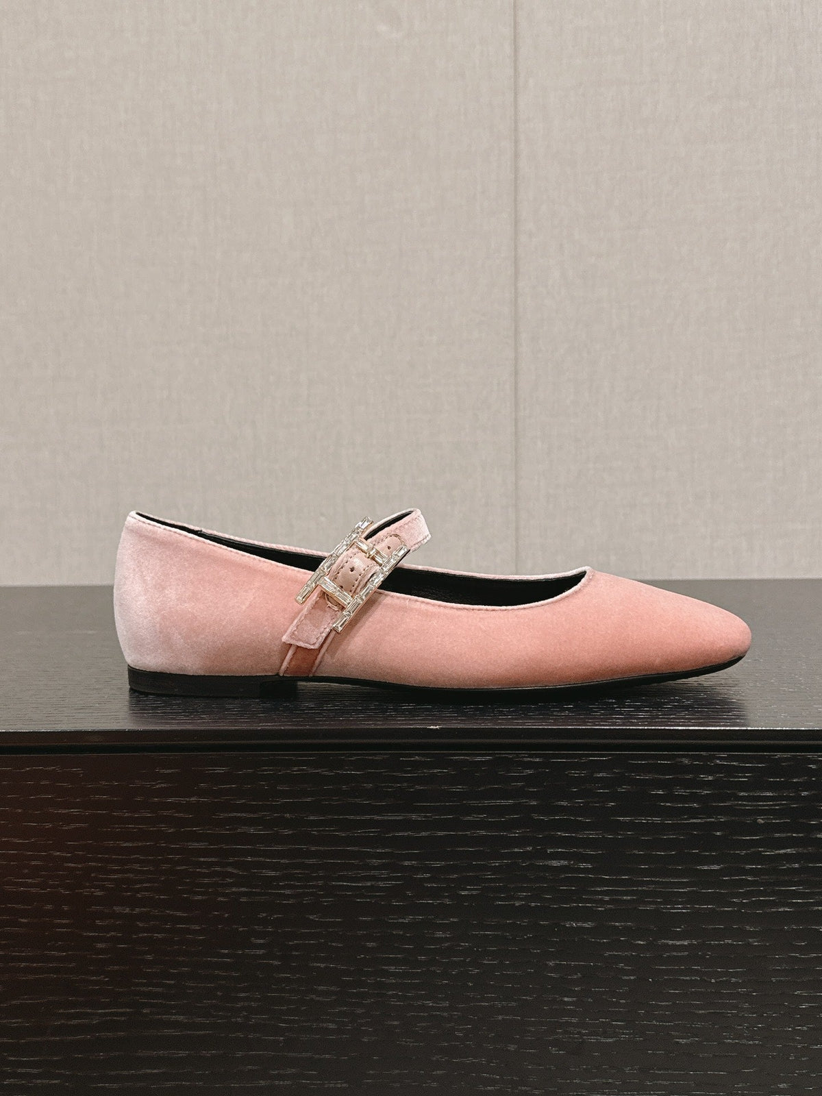HERMES JANE BALLET FLAT PEACHY PINK VELVET