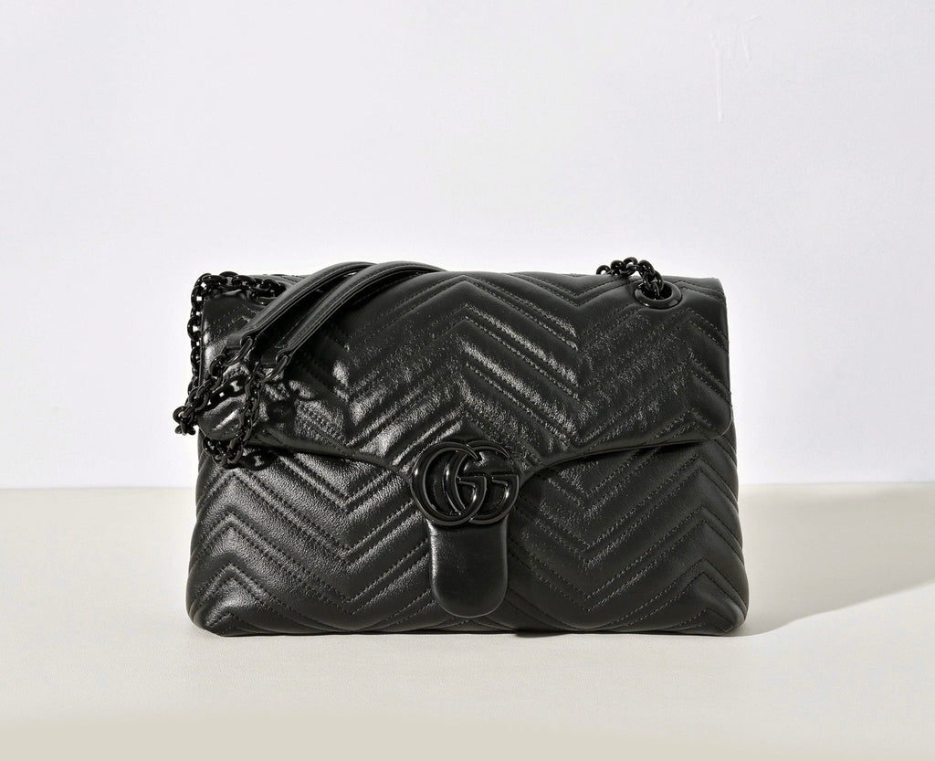 Gucci GG Marmont Pleated Calfskin Shoulder Bag-850676