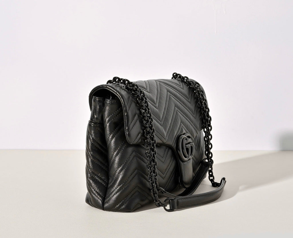 Gucci GG Marmont Pleated Calfskin Shoulder Bag-850676