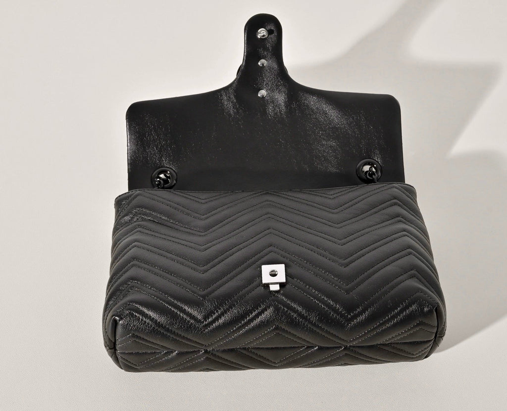 Gucci GG Marmont Pleated Calfskin Shoulder Bag-850676