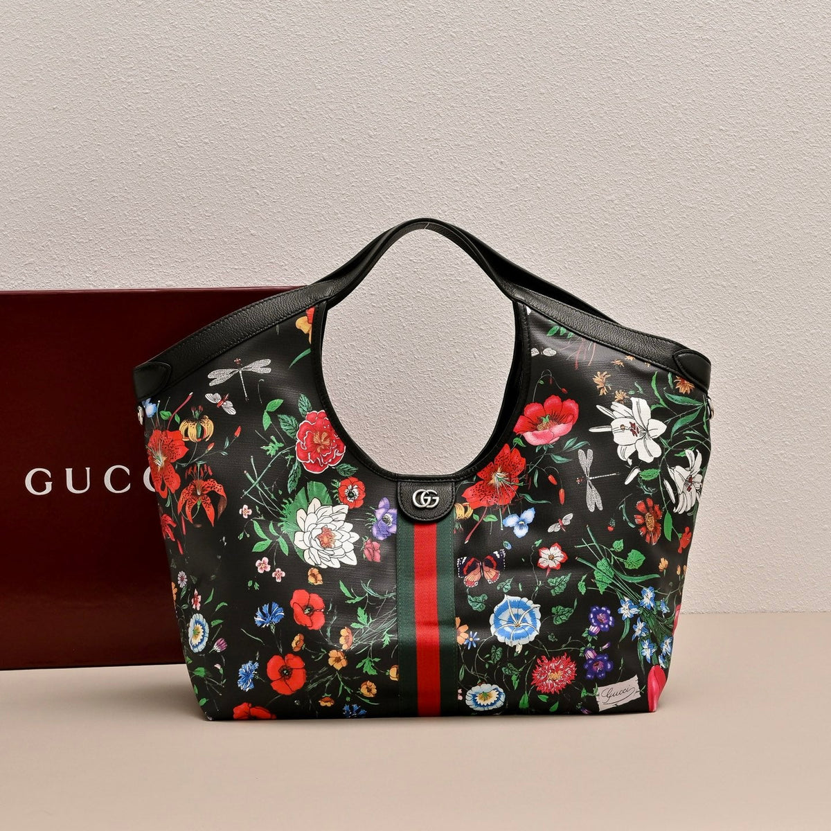 Gucci GG Giglio Floral Tote Bag-853971